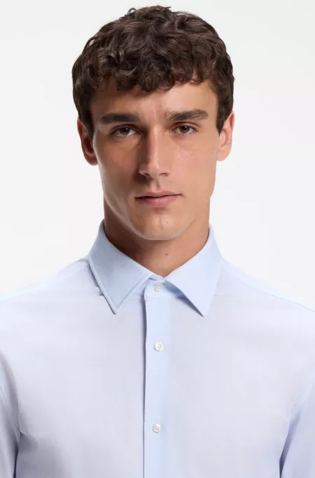 Slim-fit business shirt in stretch jersey
