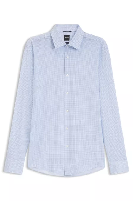 Slim-fit business shirt in stretch jersey