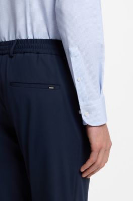 Slim-fit business shirt in stretch jersey, Light Blue
