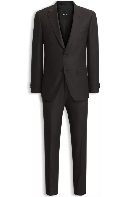 Two-piece slim-fit suit in patterned stretch wool