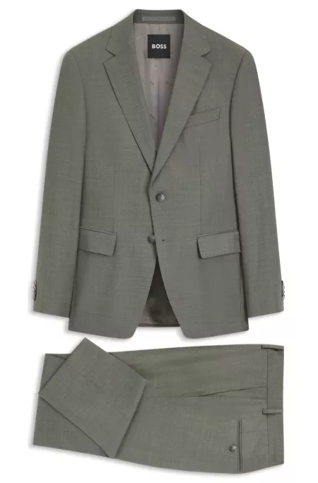 Two-piece slim-fit suit in patterned stretch wool