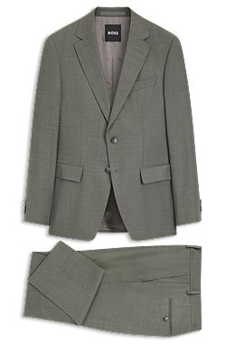 Two-piece slim-fit suit in patterned stretch wool