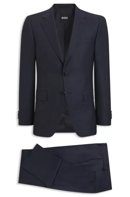 Two-piece slim-fit suit in patterned stretch wool