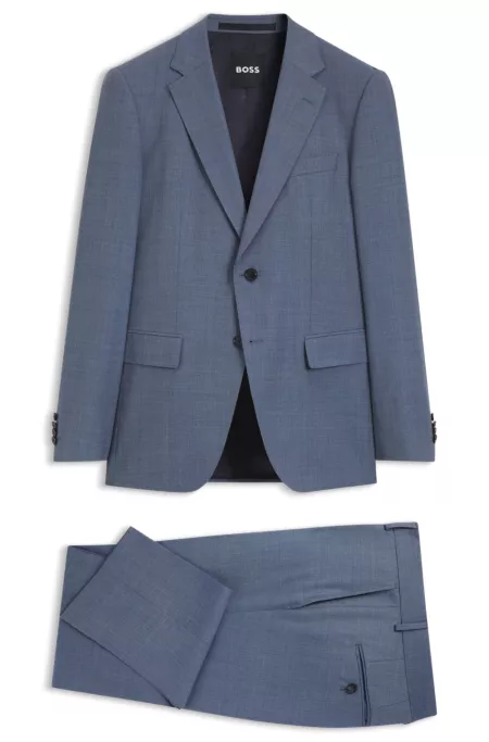 Two-piece slim-fit suit in patterned stretch wool