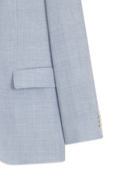 Two-piece regular-fit suit in checked fabric, Light Blue