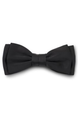 N&oelig;ud papillon en soie m&eacute;lang&eacute;e, Noir