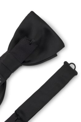 N&oelig;ud papillon en soie m&eacute;lang&eacute;e, Noir