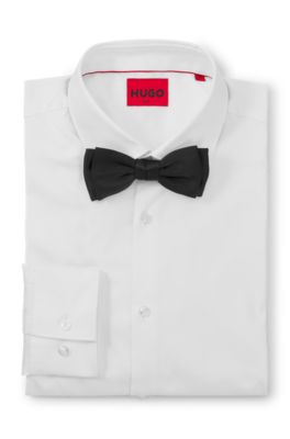 N&oelig;ud papillon en soie m&eacute;lang&eacute;e, Noir