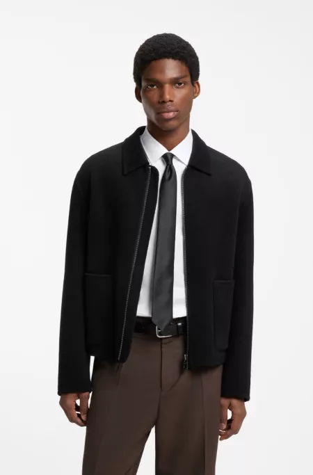 Regular-fit jacket with cropped length
