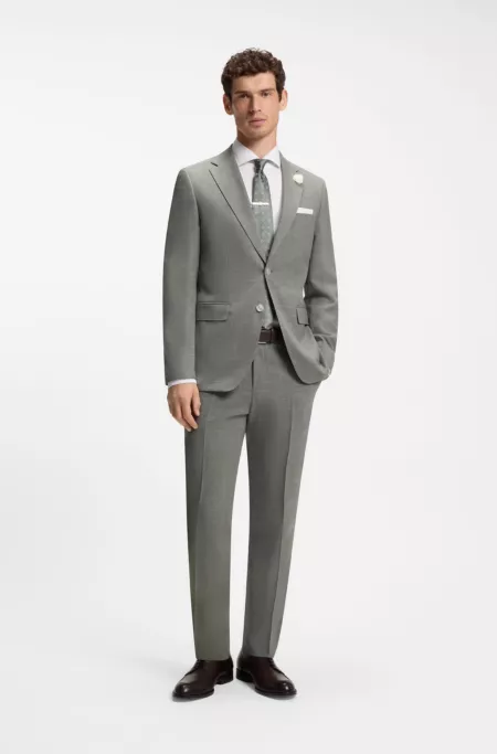 Slim-fit blazer in mélange stretch fabric