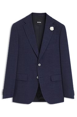 Blazer slim fit en tejido elástico jaspeado