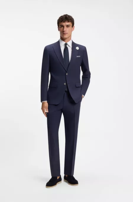 Slim-fit blazer in mélange stretch fabric