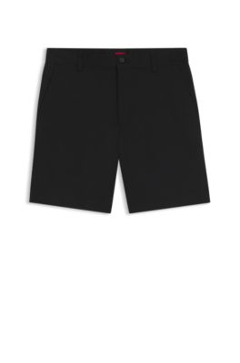 Shorts slim fit en algod&oacute;n el&aacute;stico mercerizado, Negro
