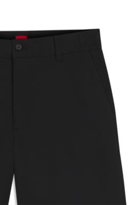 Short Slim en coton stretch merceris&eacute;, Noir