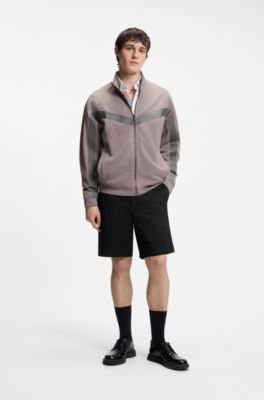 Short Slim en coton stretch merceris&eacute;, Noir