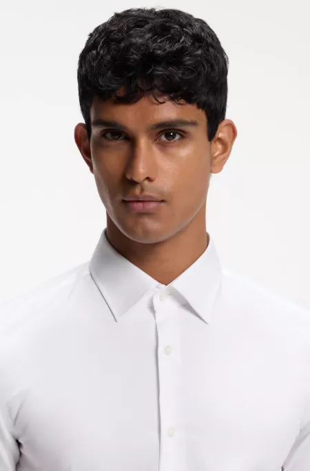 BOSS ONE Slim-fit dress shirt in wrinkle-free poplin