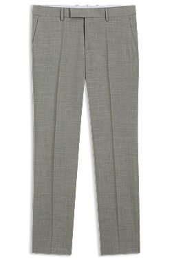Pantalones slim fit de tejido elástico jaspeado