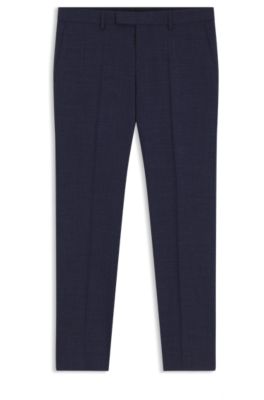 Pantalones slim fit de tejido el&aacute;stico jaspeado, Azul oscuro