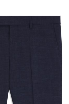 Pantalones slim fit de tejido el&aacute;stico jaspeado, Azul oscuro