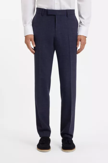 Slim-fit pants in melange stretch fabric