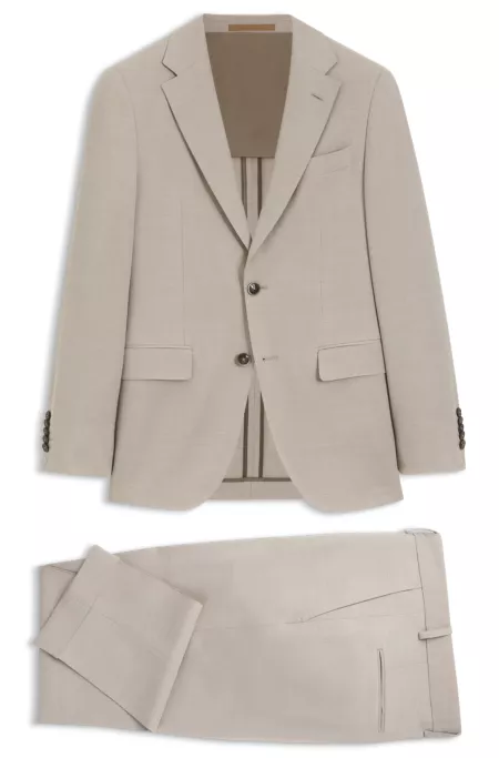 Two-piece slim-fit suit in wool and silk