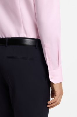 BOSS ONE Camisa slim fit en tela oxford de algod&oacute;n resistente a las arrugas, Pink