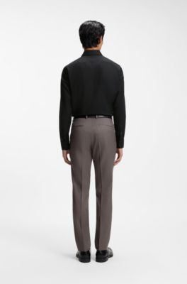 Chemise d'affaires Regular en coton infroissable, Noir