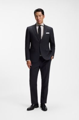 Camisa slim fit de sarga de algod&oacute;n que no se arruga, Caqui