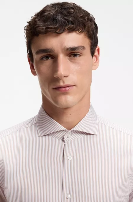 Slim-fit shirt in wrinkle-free cotton