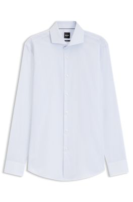 Camisa slim fit en algod&oacute;n que no se arruga, Celeste