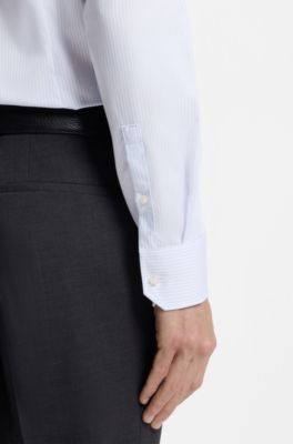 Camisa slim fit en algod&oacute;n que no se arruga, Celeste
