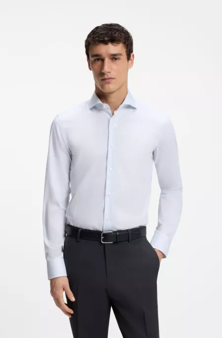 Slim-fit shirt in wrinkle-free cotton
