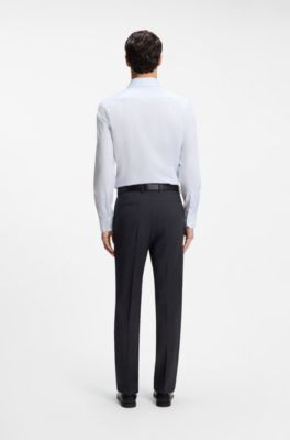 Camisa slim fit en algod&oacute;n que no se arruga, Celeste