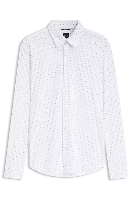 Slim-fit performance shirt in stretch jersey