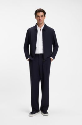 Camisa slim fit t&eacute;cnica en punto el&aacute;stico, Caqui