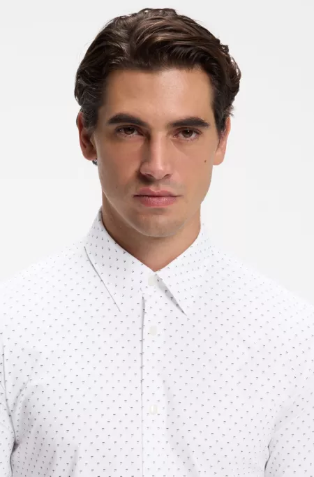 Slim-fit performance shirt in stretch jersey