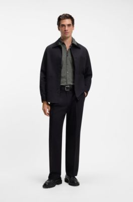 Camisa slim fit t&eacute;cnica en punto el&aacute;stico, Cal