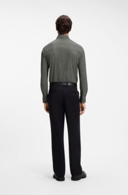 Camisa slim fit t&eacute;cnica en punto el&aacute;stico, Cal