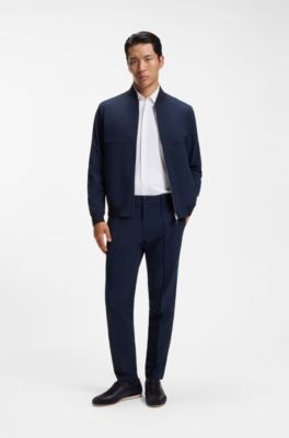 Slim-fit performance shirt in stretch jersey, Patterned