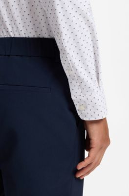 Slim-fit performance shirt in stretch jersey, Patterned