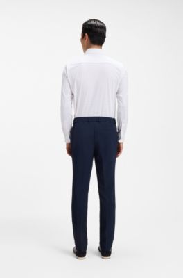 Slim-fit performance shirt in stretch jersey, Patterned