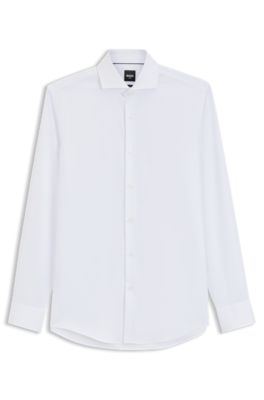 Camisa slim fit de algod&oacute;n resistente a las arrugas, Blanco