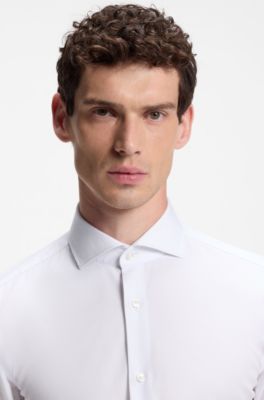 Camisa slim fit de algod&oacute;n resistente a las arrugas, Blanco