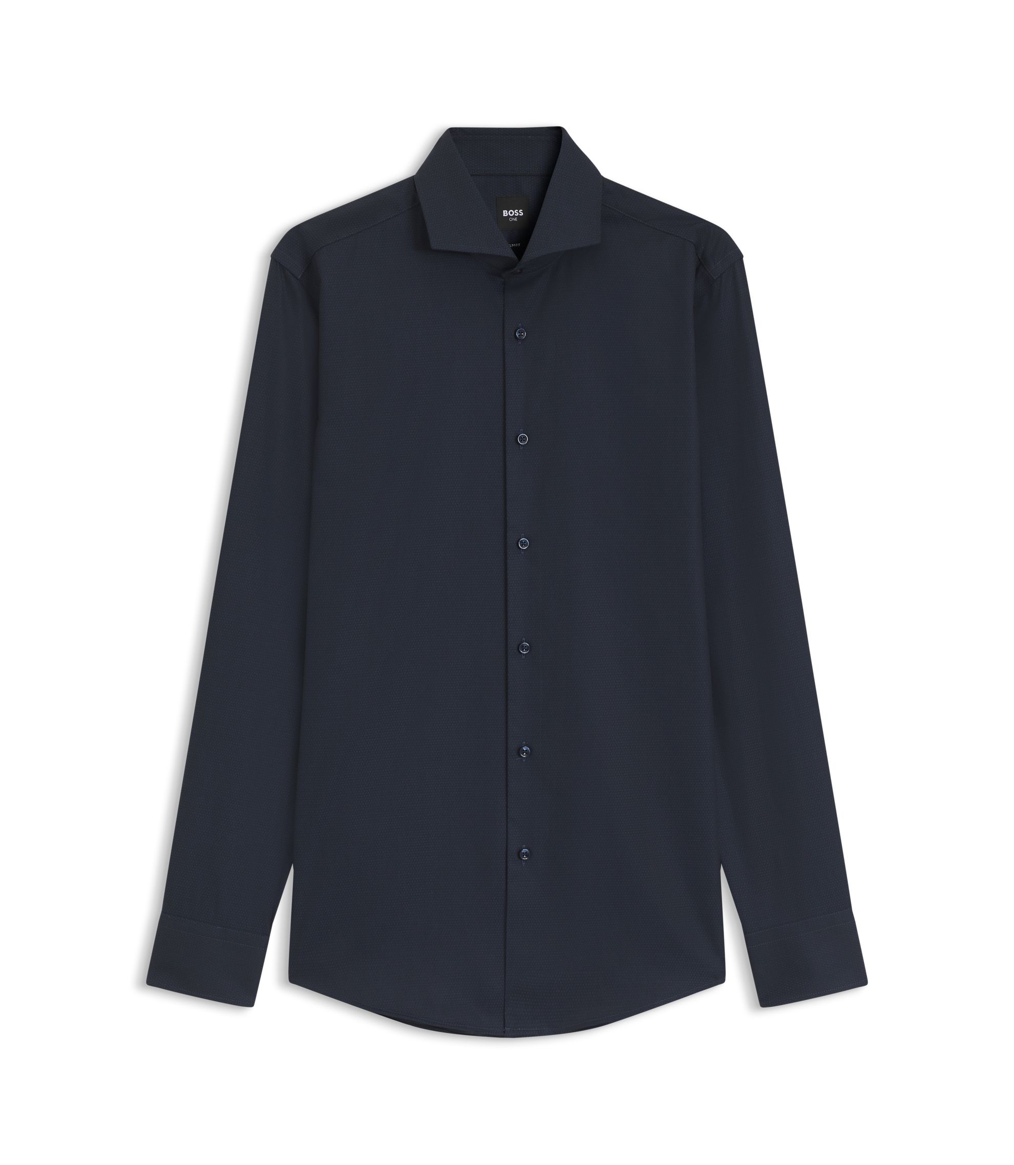 hugo boss dress shirt Sharp Fit Easy Iron Spread Collar Solid Twill Slim fit Mother BOSS Slim-fit shirt crafted from