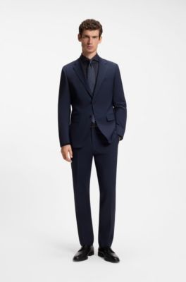Camisa slim fit de algod&oacute;n resistente a las arrugas, Azul oscuro