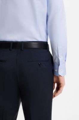 Camisa slim fit de algod&oacute;n resistente a las arrugas, Celeste