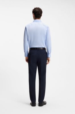 Camisa slim fit de algod&oacute;n resistente a las arrugas, Celeste
