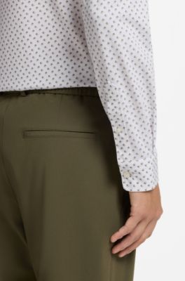 Slim-Fit Printed Shirt, Khaki