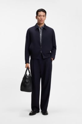 Chemise Slim imprim&eacute;e, Bleu fonc&eacute;