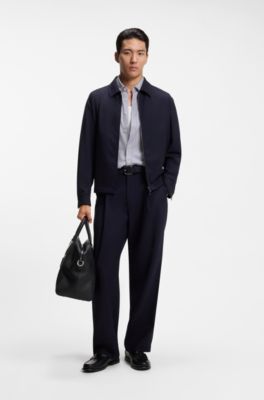 Camisa slim fit estampada, Celeste